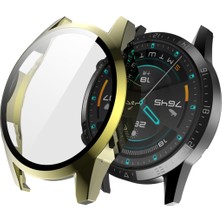 ZHKJ Shop For Huawei Watch Gt2 46mm 2 In 1 Tempered Glass Screen Protector + Fully Plating Pc Case (Golden) (Yurt Dışından)