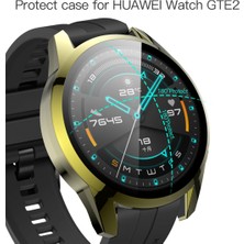 ZHKJ Shop For Huawei Watch Gt2 46mm 2 In 1 Tempered Glass Screen Protector + Fully Plating Pc Case (Golden) (Yurt Dışından)