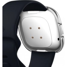 ZHKJ Shop For Fitbit Versa 3 / Versa Sense Single Row Plating Diamonds Pc Protective Case (Silver) (Yurt Dışından)