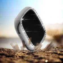 ZHKJ Shop For Fitbit Versa 3 / Versa Sense Single Row Plating Diamonds Pc Protective Case (Silver) (Yurt Dışından)
