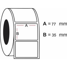 A1 Etiket 35X77 Termal Barkod Etiketi 6 Rulo 6.000 Adet