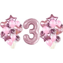 Bal10 Dünyası Pembe Renk 3 Yaş Balon Seti