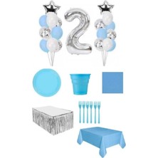 Bal10 Dünyası Mavi Renk 2 Yaş Doğum Günü  Seti