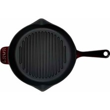 Lava Demir Döküm Majolika Mor 28 cm Yuvarlak Izgara Tava LVYGT28PRP