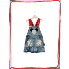 Podium Giyim Kız Bebek Minnie Mause Temalı Kot Elbise