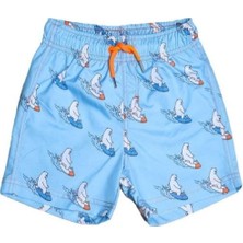 Podium Giyim Sevimli Kutup Ayısı Desenli Hemen Kuruyan Erkek Çocuk Bebek Şort Mayo , Çocuk Deniz Şortu