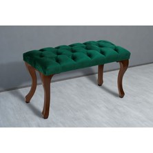 Gazzini Furniture Yeşil Babyface Kumaş Yatak Ucu &yatak Önü Bench Puf Makyaj Koltuğu Puf Sandalye Makyaj Pufu