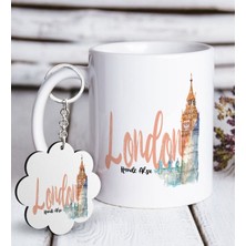 BK Kişiye Özel London Beyaz Kupa ve Anahtarlık Hediye Seti-2