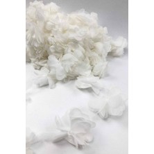 Asel Duru Tuhafiye Lazer Kesim Şerit Çiçek Kırık Beyaz 5m