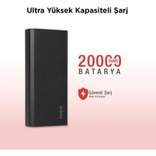 mojue by ttec PB06 20.000mAh PD 20W LCD Ekranlı Taşınabilir Şarj Aleti / Powerbank-Siyah