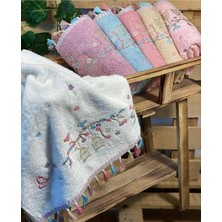 Ayhanhome Pamuklu Flora Kafes Nakışlı Püsküllü 6'lı 50X90 cm El Yüz Havlu Seti