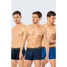 Cacharel 1320 3'lü Erkek Boxer-Lacivert&indigo&saks