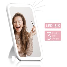 Polosmart PSC20 Şarjlı LED Işıklı Makyaj Aynası Beyaz