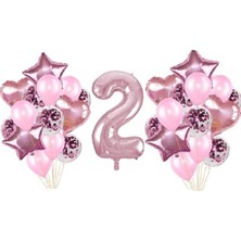 Best Parti Pembe Renk 2 Yaş Balon Seti