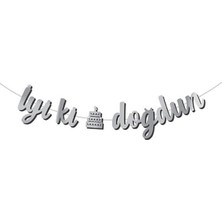 Best Parti Gümüş Iyiki Doğdun Kaligrafi Banner