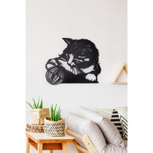 Gowpenart Dizayn Top Oynayan Kedi Ev&ofis Metal Duvar Tablosu