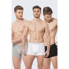 Türen 175 Erkek 3'lü Boxer-Beyaz&siyah&gri