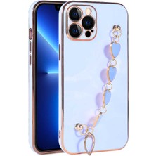 Ankacep Apple iPhone 12 Pro Max Kılıf Kalpli Askılı Silikon Kapak