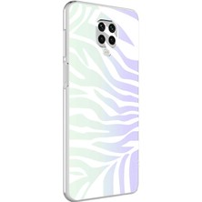 Ankacep Xiaomi Redmi Note 9s Kılıf M-Blue Desenli Fosforlu Silikon Kapak