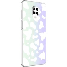 Ankacep Xiaomi Redmi Note 9 Pro Kılıf M-Blue Desenli Fosforlu Silikon Kapak
