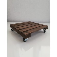 Crab Ahşap Tekerlekli Damacana & Saksı Altlığı