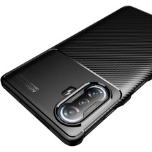 MTK Moveteck Xiaomi Redmi K40 Gaming Uyumlu Kılıf Kamera Lens Çıkıntılı Karbon Silikon Zırh Tank