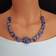 Tonstyle TS001673 Yous Les Jours Ametist Nazar Kalkanı D.taş + P.çelik El Işi/tasarım Kadın Kolye 48 cm
