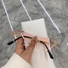 Shenzhen Xin Xin Vintage Moda Güneş Gözlüğü Çerçevesiz Çerçevesiz Dikdörtgen Tonları Degrade UV400 Yaz Seyahat Güneş Gözlükleri Kadınlar Için (Yurt Dışından)