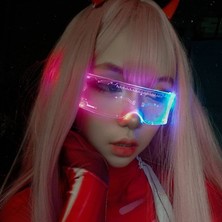 Shenzhen Xin Xin LED Işıklı Güneş Gözlüğü Vintage Punk Gözlükler Moda Parti Noel Renkli Işıklı Gözlük Shades UV400 (Yurt Dışından)