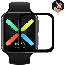Microcase Oppo Watch Free Tam Kaplayan Kavisli Ekran Koruyucu 3D Pet Film - Siyah