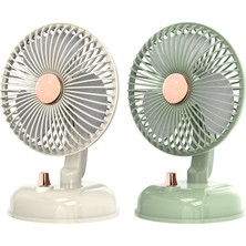 YKD Store F10 Taşınabilir Sessiz Masaüstü Retro Hareketli Kafa USB Fan (Bean Green)