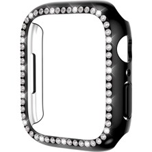 AktarMobile Apple Watch 6 Se 5 4 44 mm Uyumlu Kasa Koruyucu Taşlı Tasarım Metalik Renk Gövde Koruma (Önü Açık)
