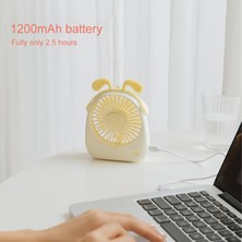 Szykd WT-F14 1200 Mah Köpek Şekli 3 Hızlı Kontrollü Mini Taşınabilir Fan Beyaz (Yurt Dışından)