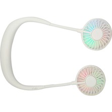 YKD Store Yaratıcı Mini Asılı Boyun Tipi Fan Açık LED Fan (Beyaz)