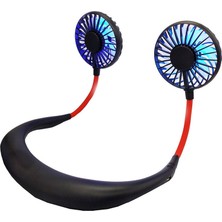 Szykd Mini Asılı Boyun Tipi Fan Açık LED Fan Siyah (Yurt Dışından)