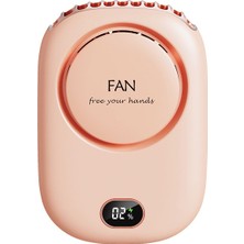 YKD Store DQ203 Tembel Asma Boyun Fan USB Mini Masaüstü Büyük Rüzgar Fan (Pembe)