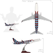 Zekupp Boeing 737-800 Bordo Mavi Taraftar Özel Tasarımlı 1/100 Maket Uçak, Model A