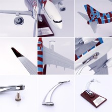 Zekupp Boeing 737-800 Bordo Mavi Taraftar Özel Tasarımlı 1/100 Maket Uçak, Model A