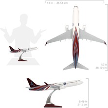 Zekupp - Maket Uçak Boeing 737-800 1/100 - Bordo Mavi Taraftar, Özel Tasarım Model Uçak