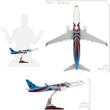 Zekupp - Maket Uçak Boeing 737-800 1/100 - Bordo Mavi Taraftar, Özel Tasarım Model Uçak