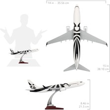 Zekupp - Maket Uçak Boeing 737-800 1/100 - Siyah Beyaz Taraftar, Özel Tasarım Model Uçak