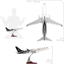 Zekupp - Maket Uçak Boeing 737-800 1/100 - Siyah Beyaz Taraftar, Özel Tasarım Model Uçak