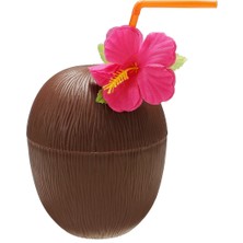 Xhang 6 Adet Hawaii Plaj Içecek Kupası ile Saman Dekorasyon Saman Plastik Hindistan Cevizi Ananas Parti Doğum Günü Süslemeleri | Teacups (Kahverengi) (Yurtdışından)
