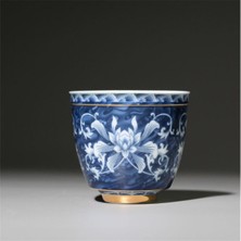 Xhang Çin Jingdezhen Mavi ve Beyaz Porselen Çay Bardağı Küçük Çay Kase Seramik Çay Fincanı Kahve Bira Şarap Kupa | Teacups (Yurtdışından)