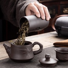 Xhang Mor Kil Kung Fu Çaydanlık 230 ml Porselen Yixing Zisha Çay Pot 4 Bardak Kung Fu Seyahat Çay Bardağı El Yapımı Çay Potu Kupası Seti | Teaware Setleri (Yurtdışından)