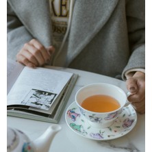 Xhang Kız Pastoral Ins Kemik Çini Öğleden Sonra Çay Seti Kahve Fincanı ve Tabağı Set Seramik Çiçek Çay Kupası Siyah Çay Bardağı İngiliz Taze (Yurtdışından)