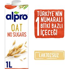 Alpro Şekersiz Yulaf Sütü 1lt Laktozsuz Bitkisel Vegan Süt