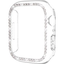 Nezih Case Apple Watch Seri 2/3/4/5/6/se 38MM Uyumlu Sawarovski Taşlı Darbe Önleyici Kasa Koruyucu