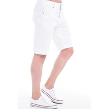 Cedy Denım Erkek Beyaz Kot Şort Slim Fit Jean Şort C342