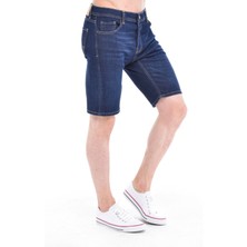 Cedy Denım Erkek Gönen Lacivert Kot Şort Slim Fit Jean Şort C342